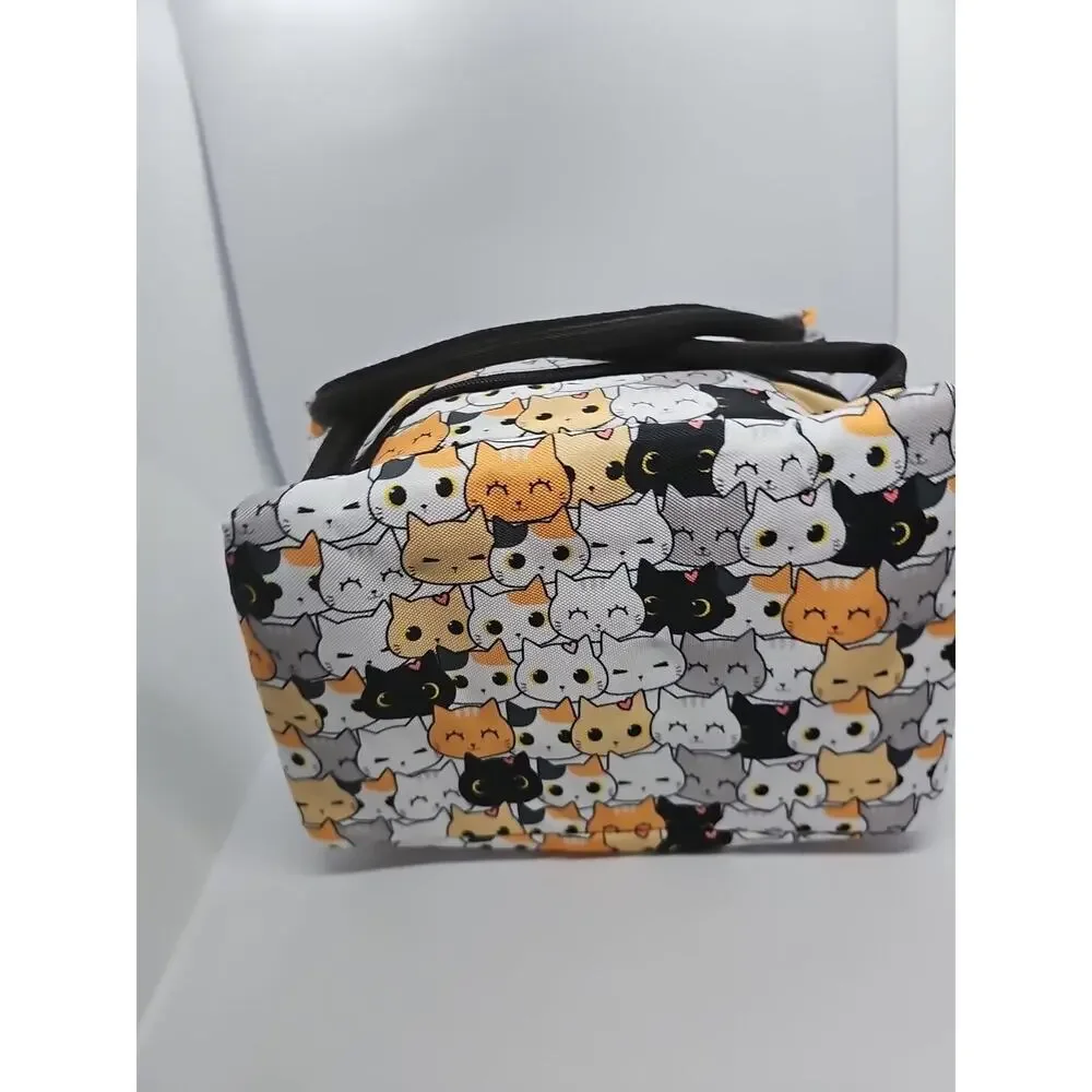 YORWPEX Cute Cat Insulated Lunch Bag Cooler Tote School Work NEW